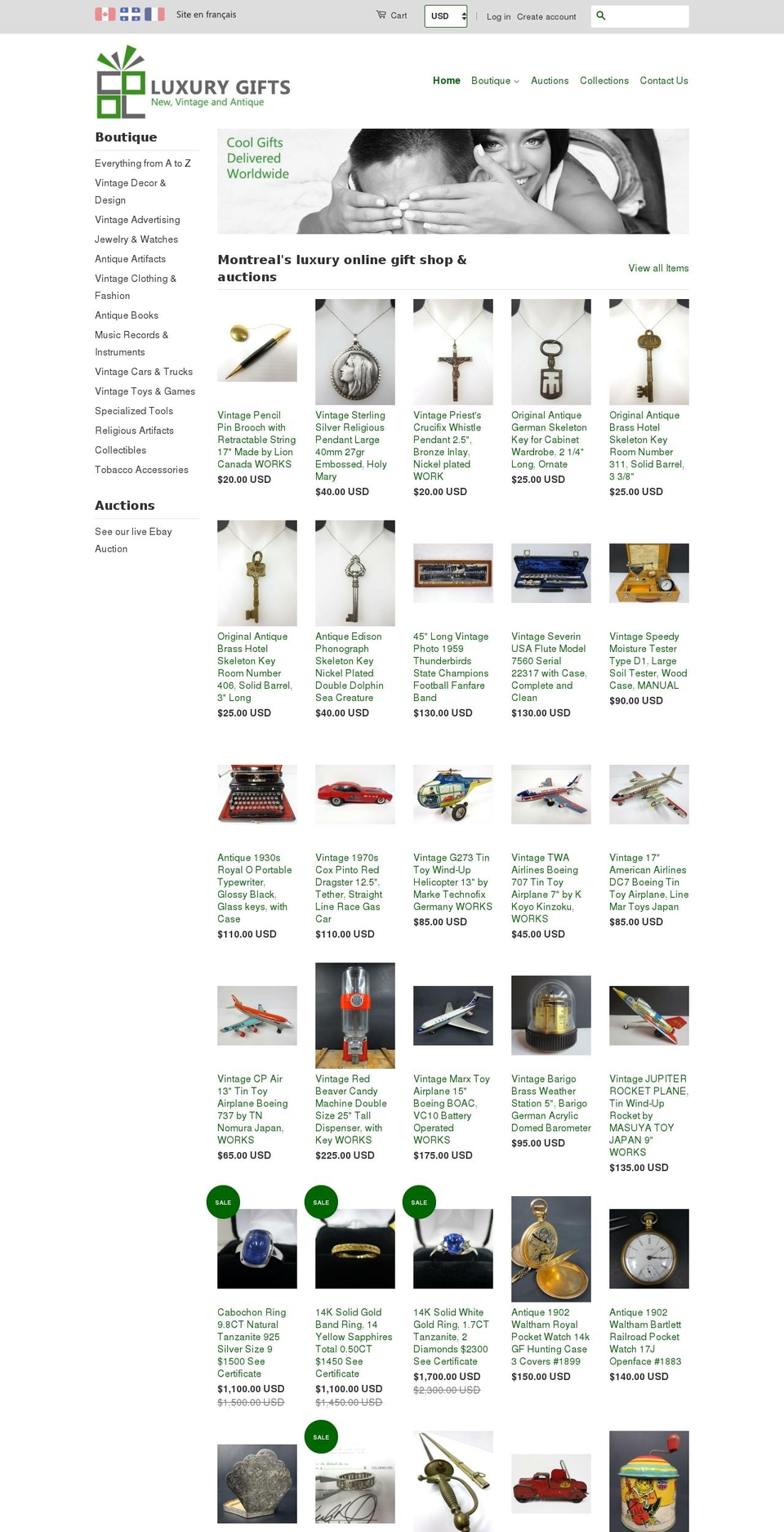 luxurygift.ca shopify website screenshot