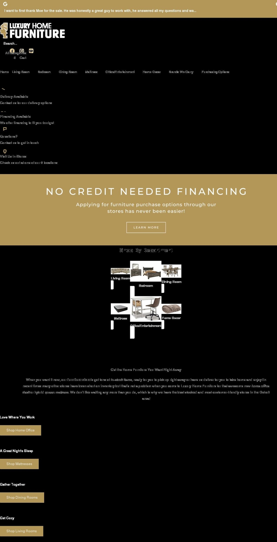 luxuryhomefurniture.net shopify website screenshot
