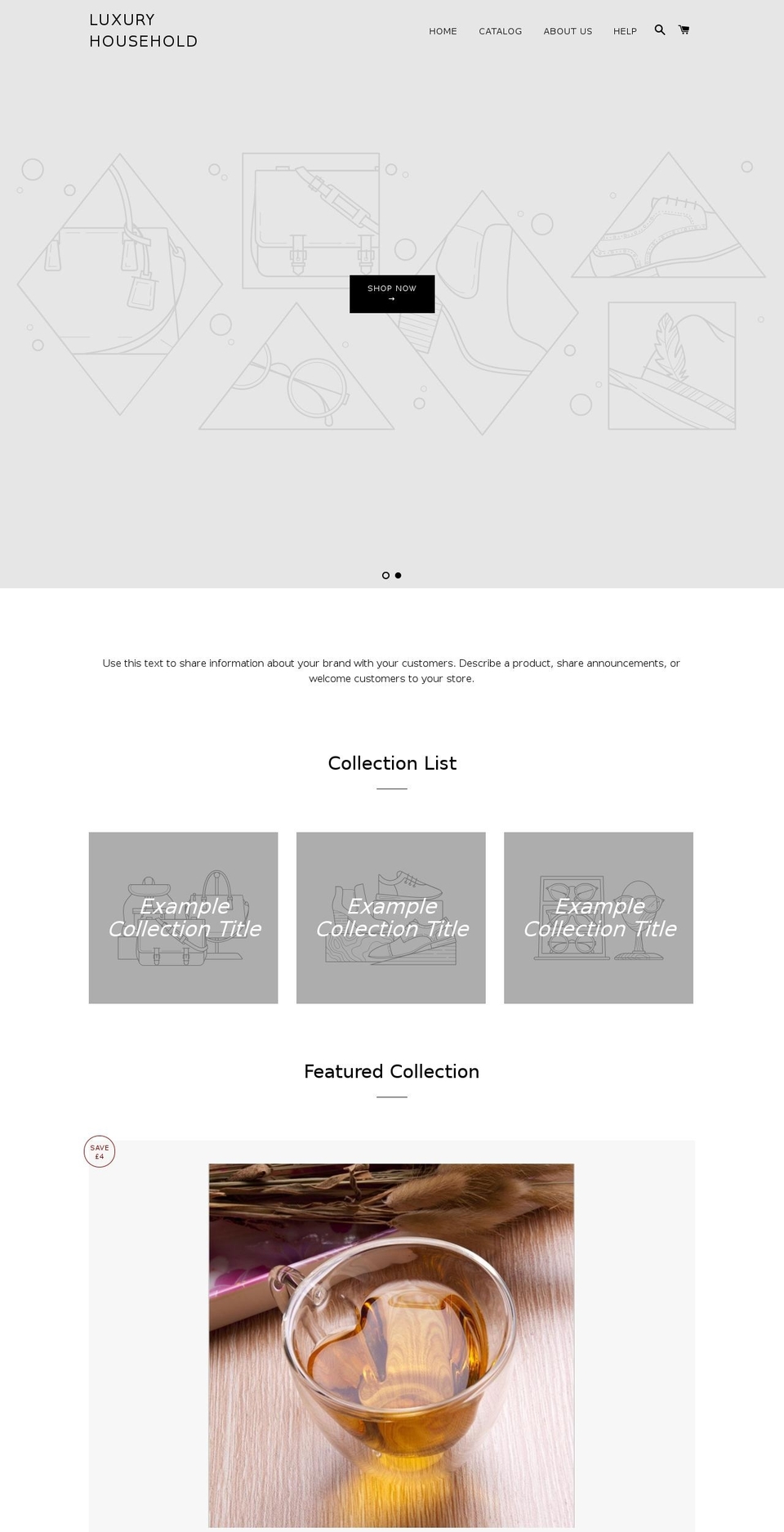 luxuryhousehold.com shopify website screenshot