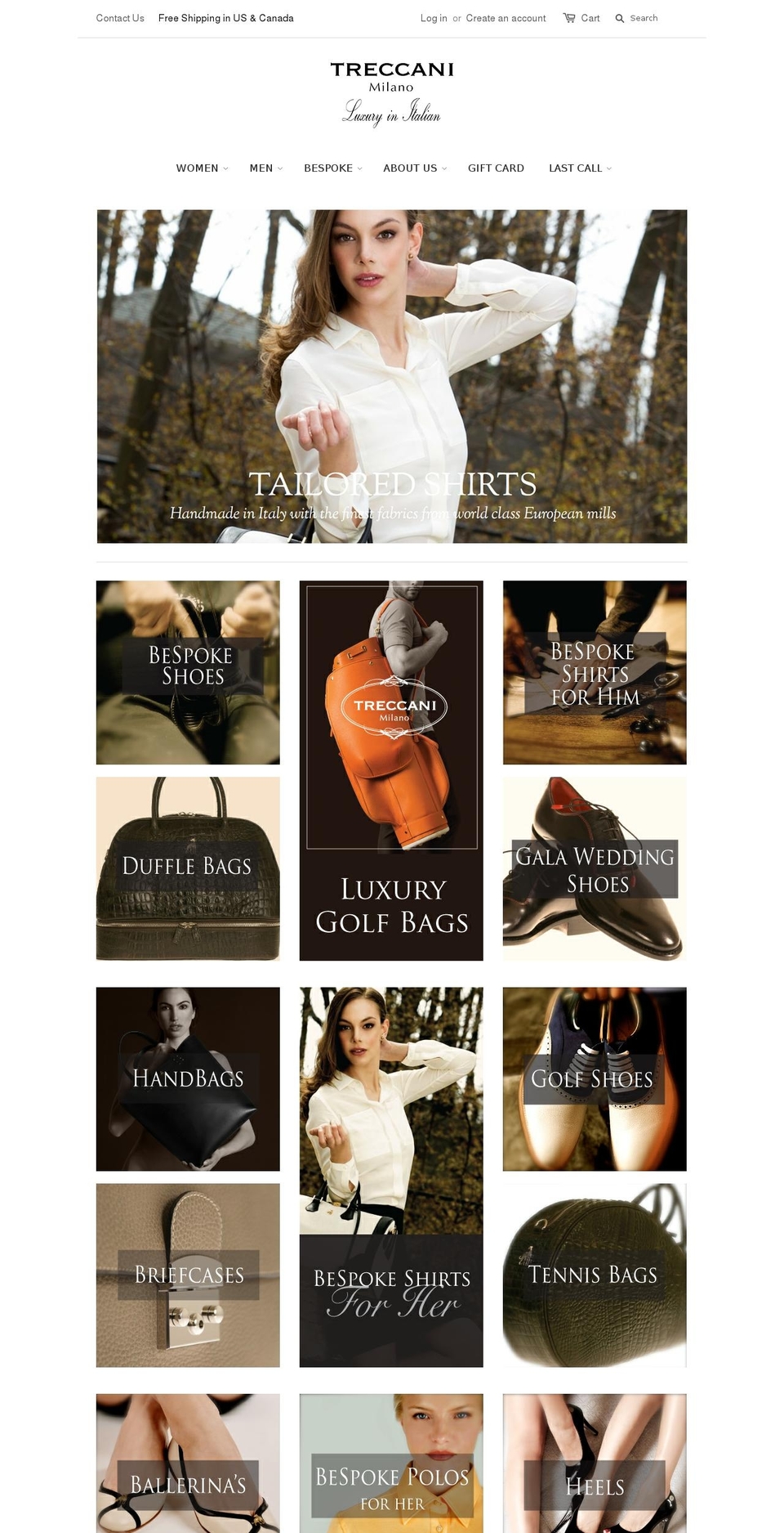 luxuryinitalian.com shopify website screenshot