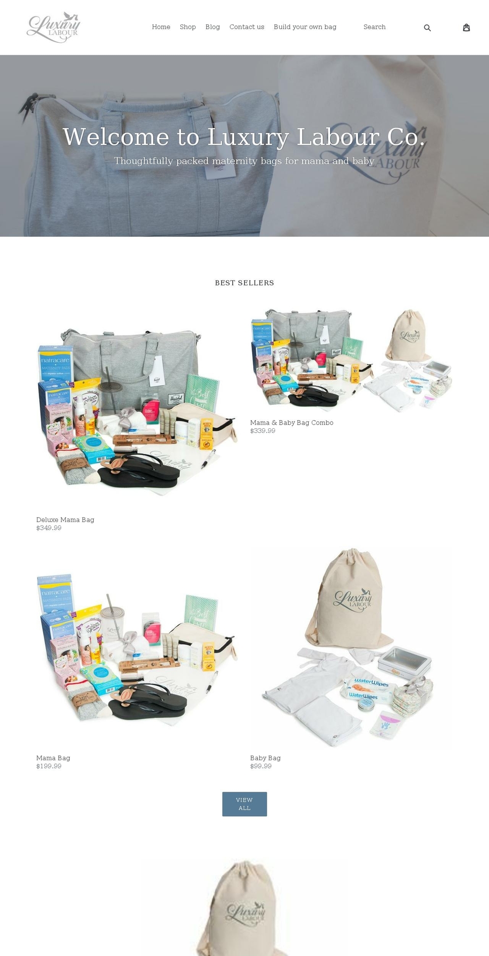 luxurylabourbags.com — Shopify storefront screenshot