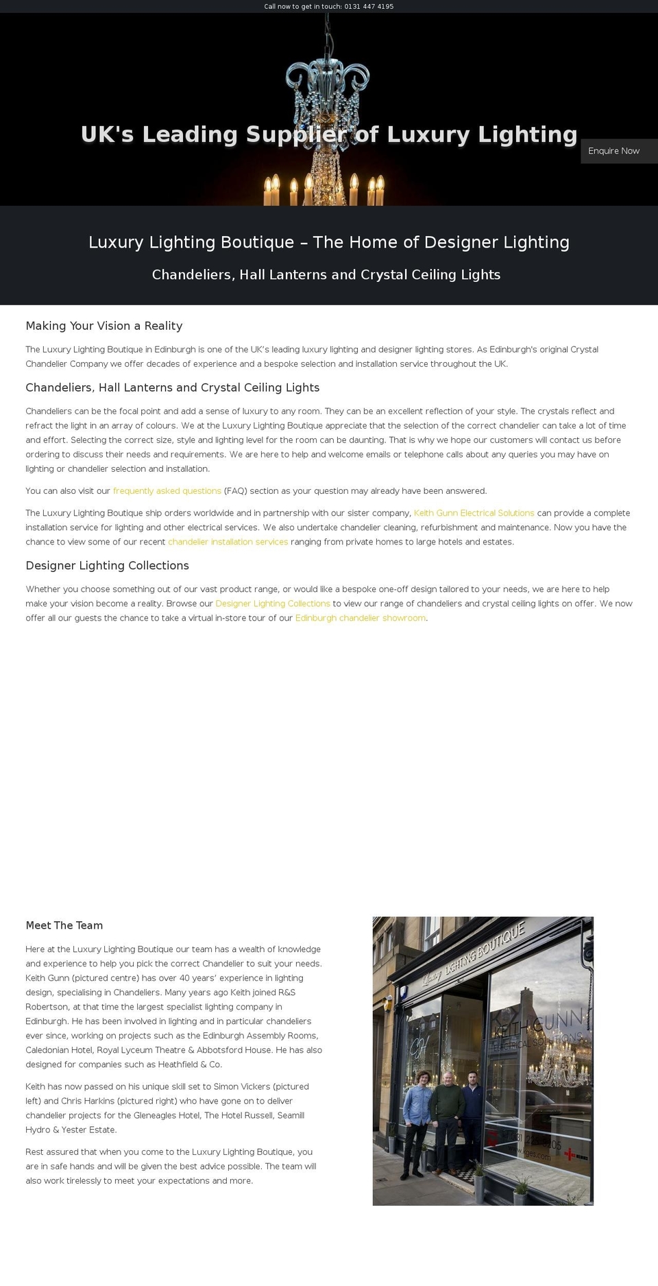 luxurylightingboutique.com shopify website screenshot
