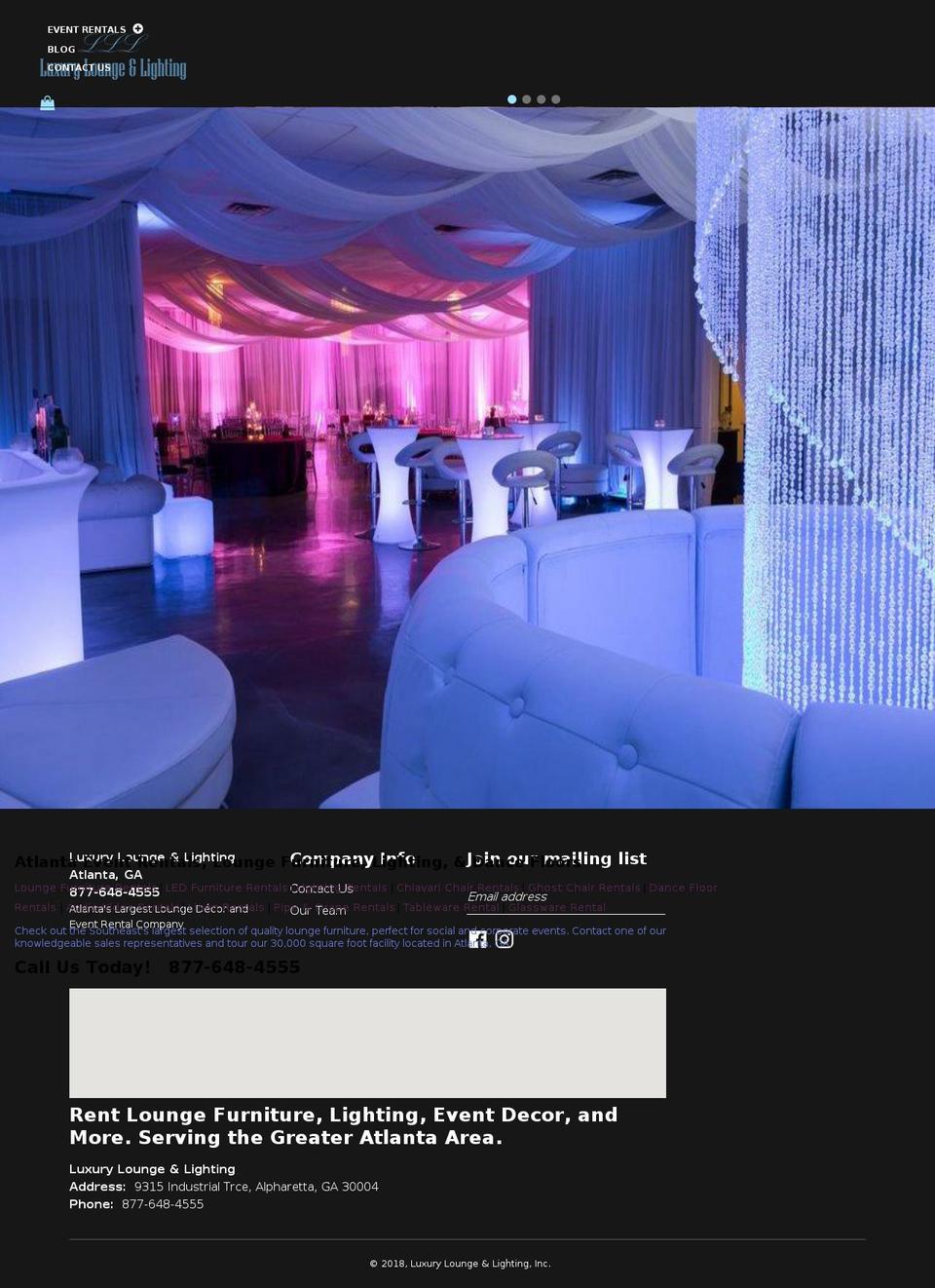 luxuryloungeatl.com shopify website screenshot