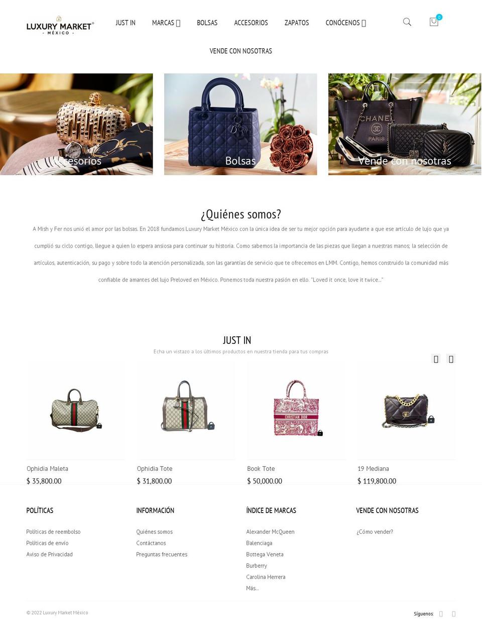 luxurymarket.mx shopify website screenshot