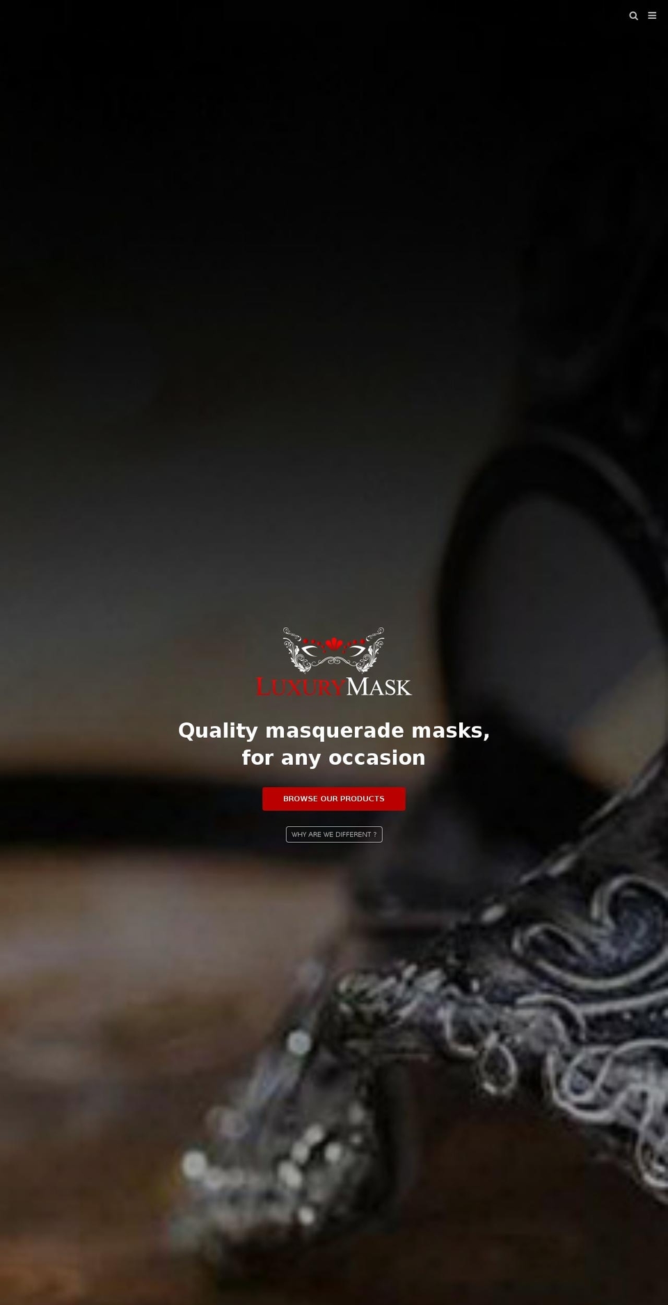California Shopify theme site example luxurymask.com