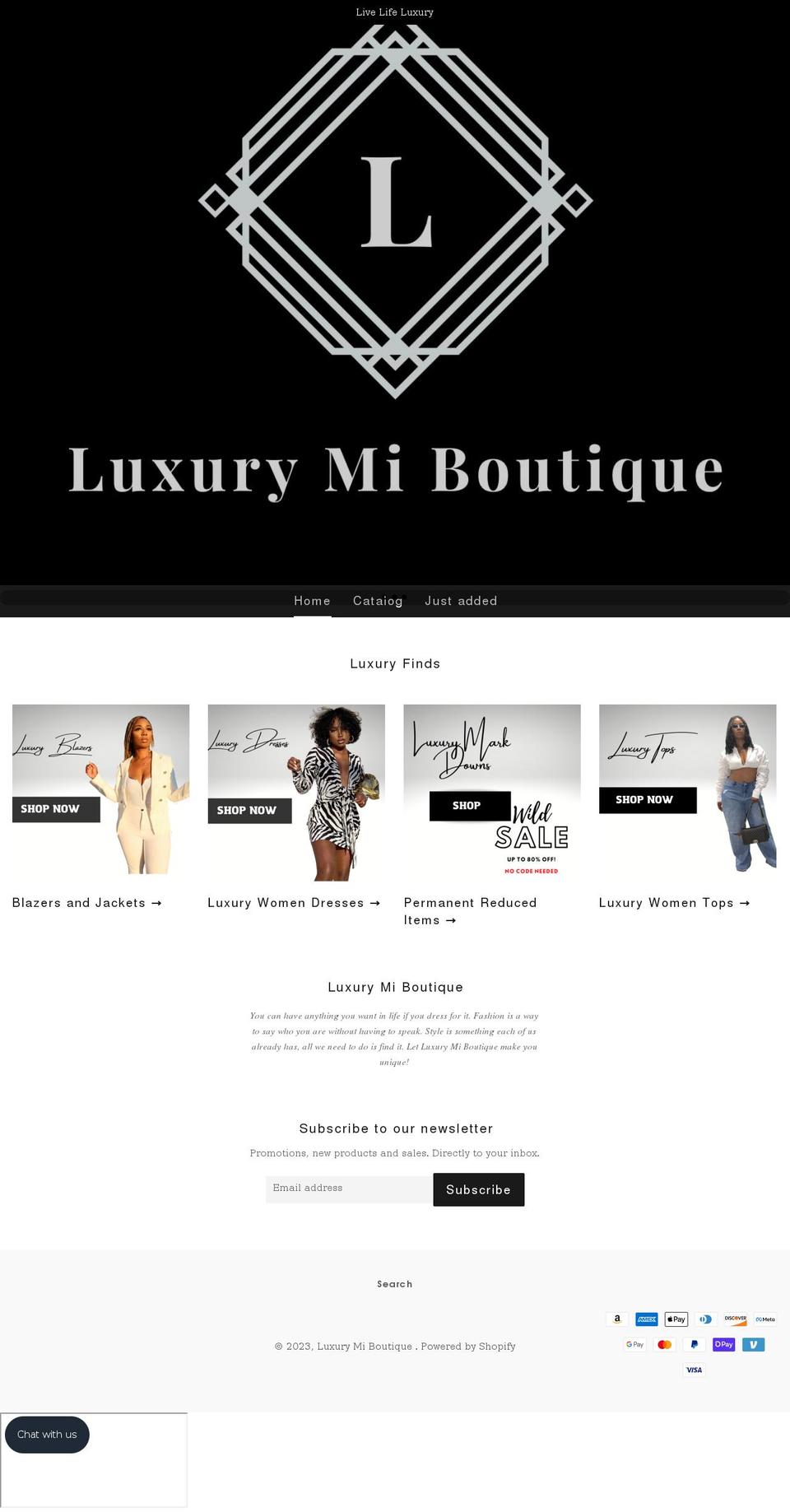 luxurymiboutique.com shopify website screenshot