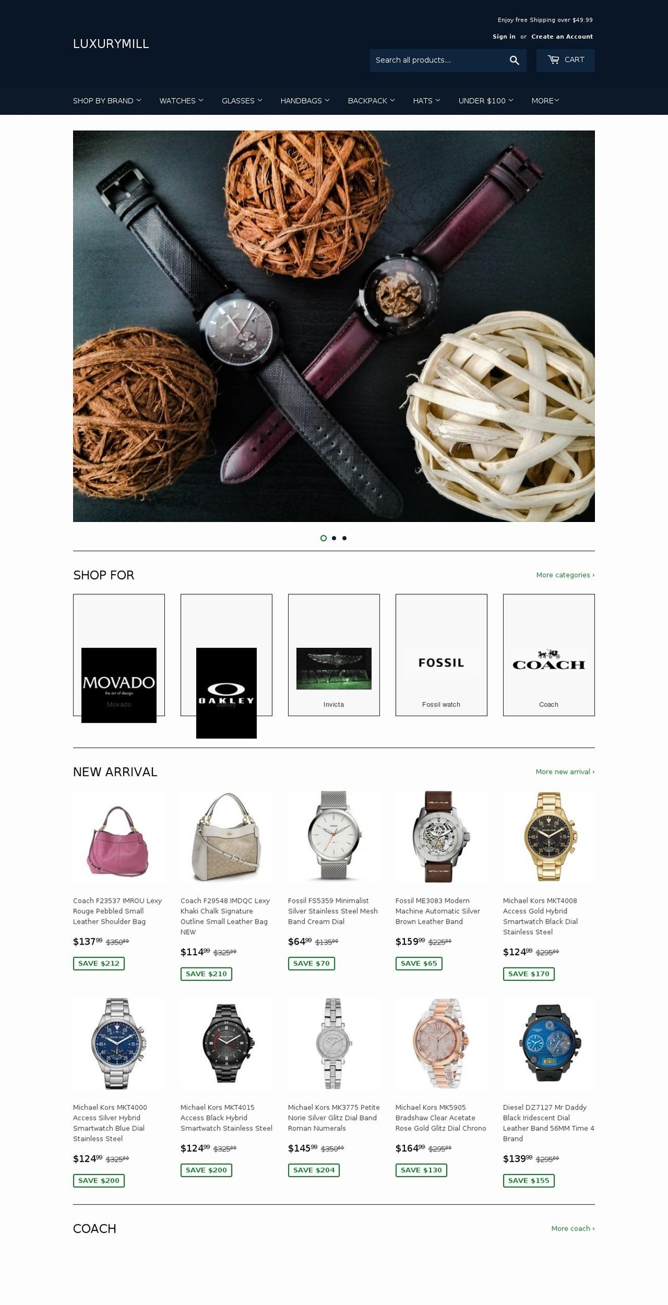 luxurymill.com — Shopify storefront screenshot