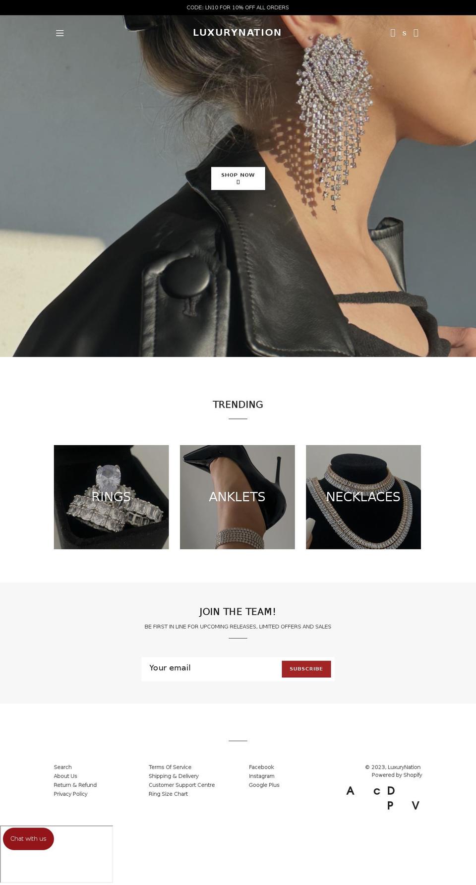 luxurynation.co.uk shopify website screenshot