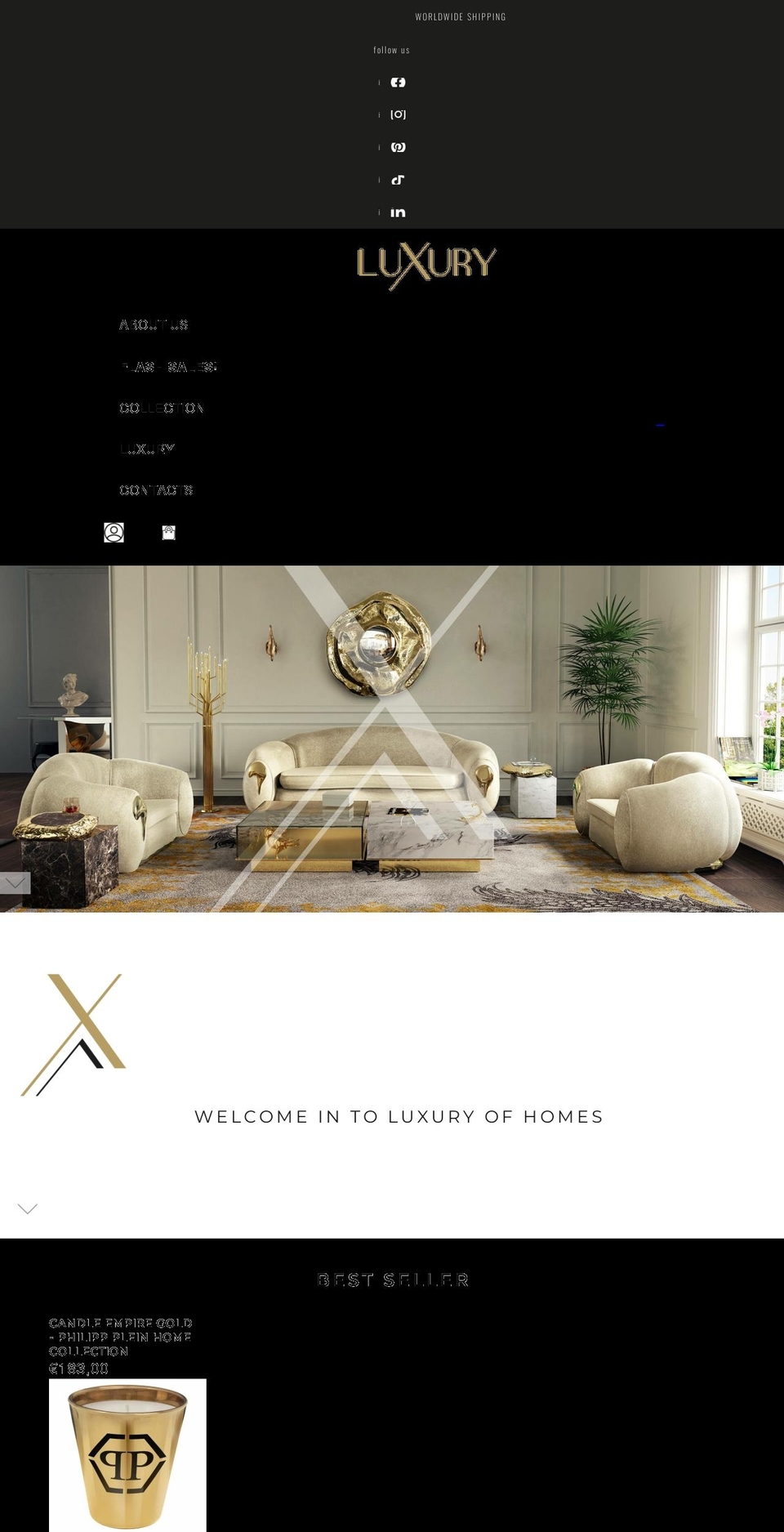 luxuryofhomes.com shopify website screenshot