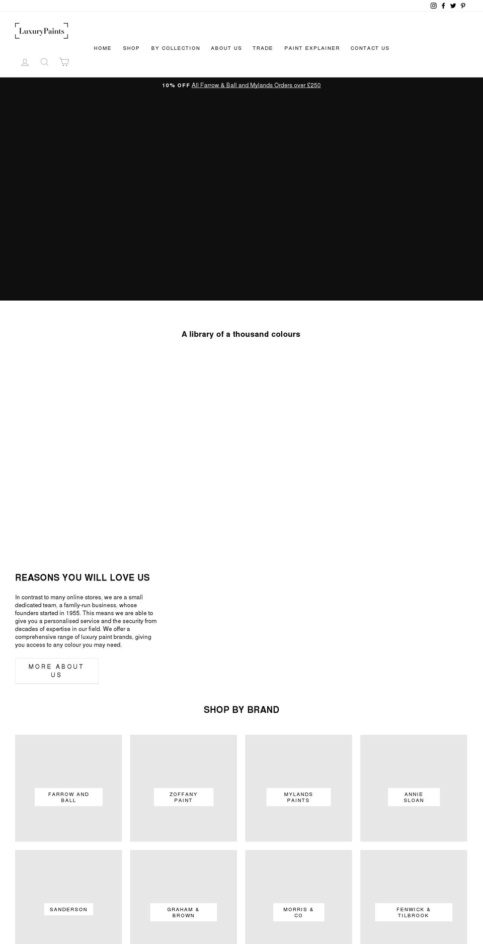 luxurypaints.co.uk shopify website screenshot