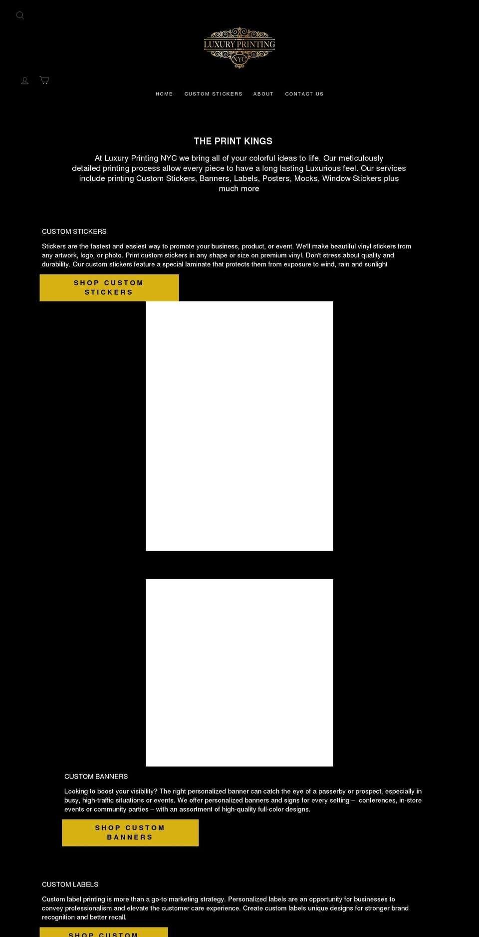 luxuryprintingnyc.com shopify website screenshot