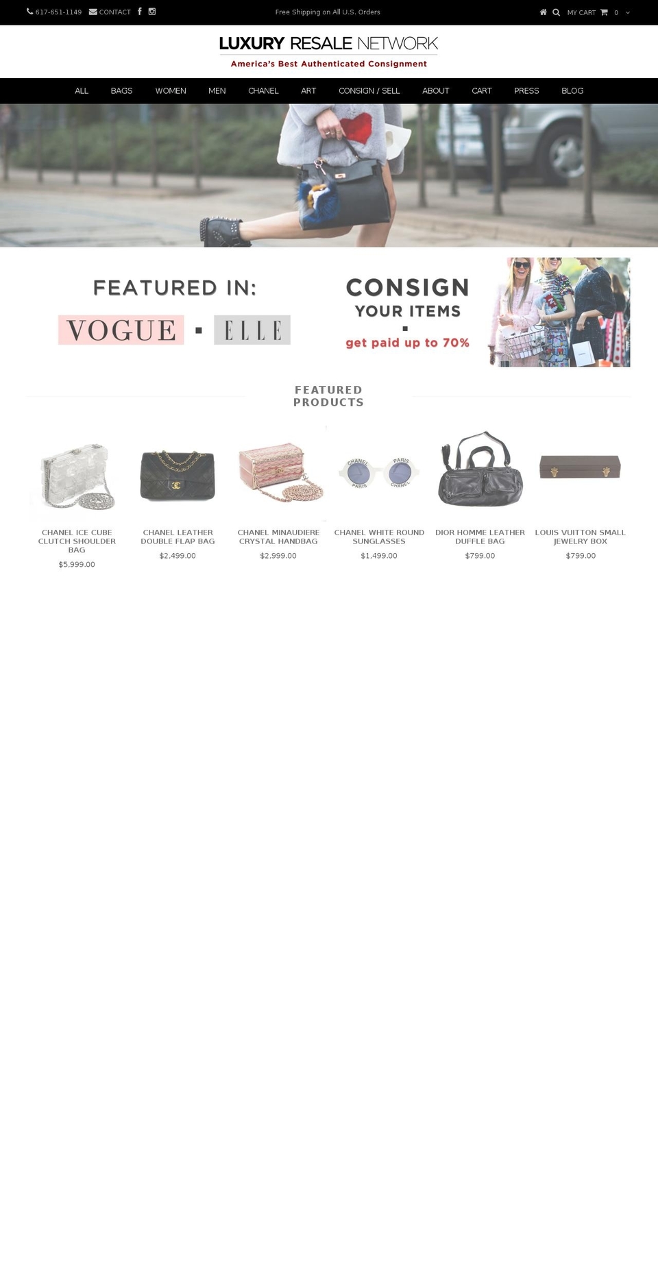 luxuryresale.net shopify website screenshot