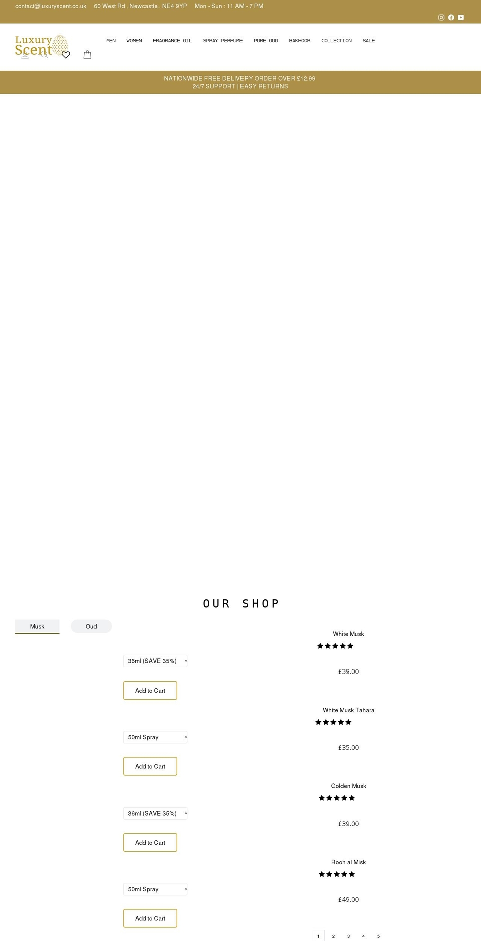 luxuryscent.co.uk shopify website screenshot