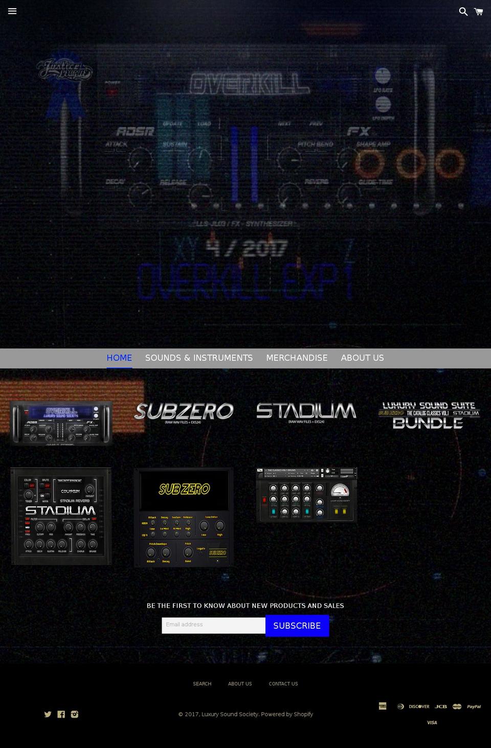 luxurysoundsociety.com shopify website screenshot
