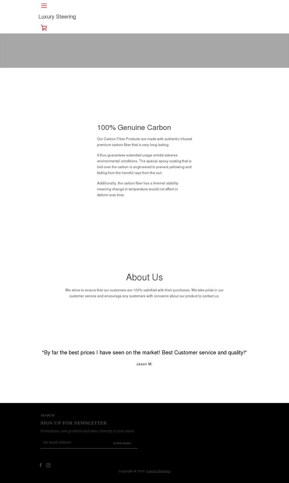 luxurysteering.com shopify website screenshot