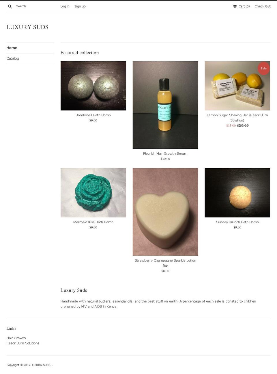 luxurysuds.com shopify website screenshot
