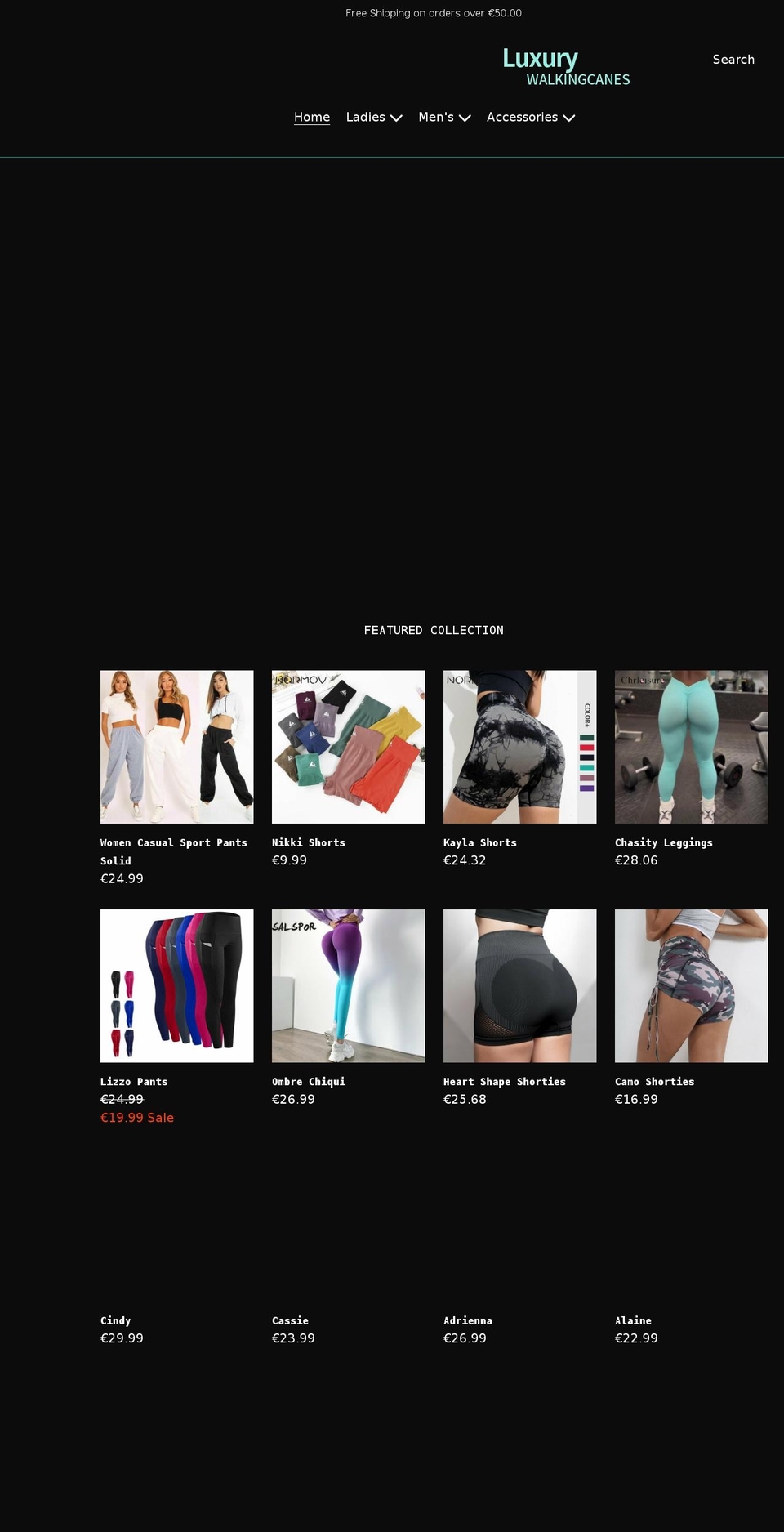 luxurywalkingcanes.com shopify website screenshot