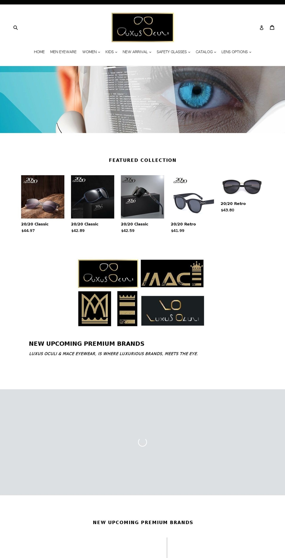 luxus-oculi.com — Shopify storefront screenshot