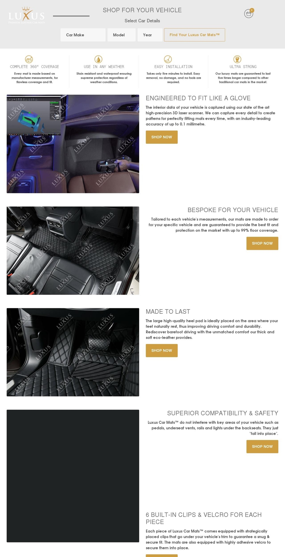 luxuscarmats.com shopify website screenshot