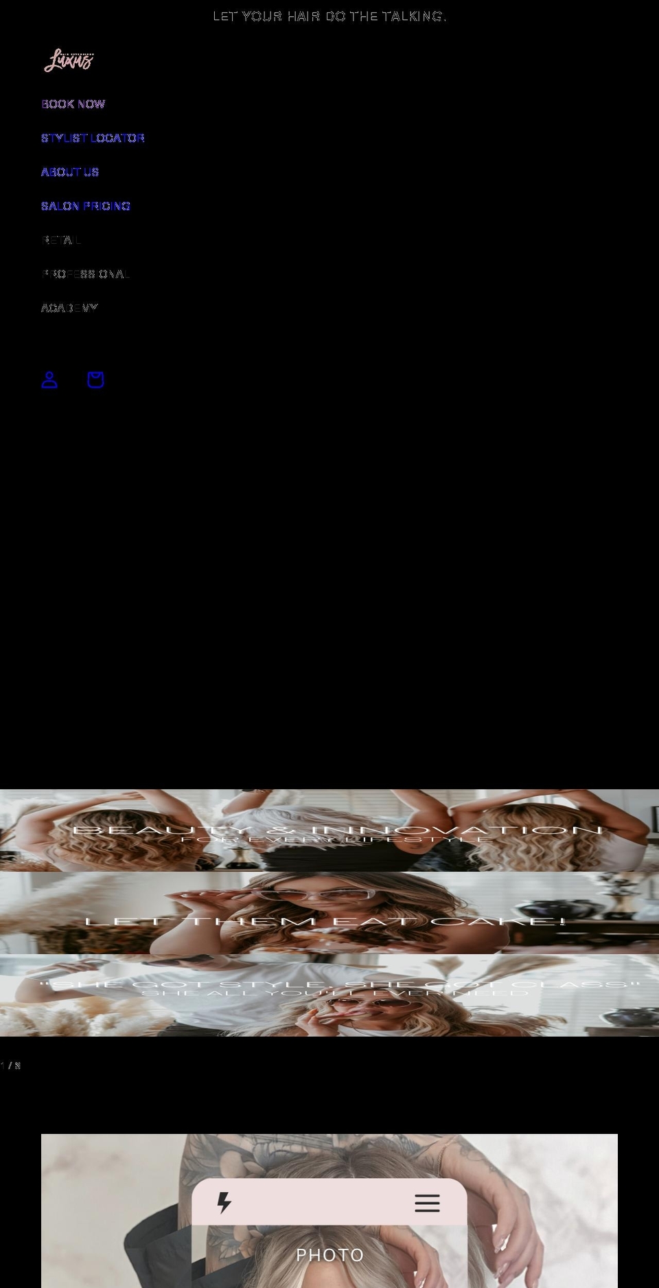 luxushairextensions.com shopify website screenshot