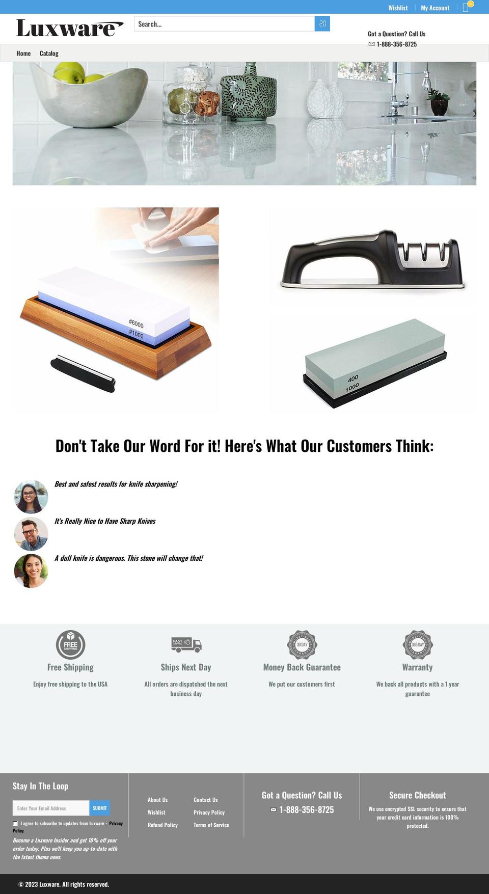 luxwareusa.com shopify website screenshot