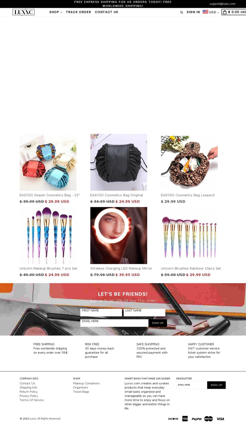 luxxc.com shopify website screenshot