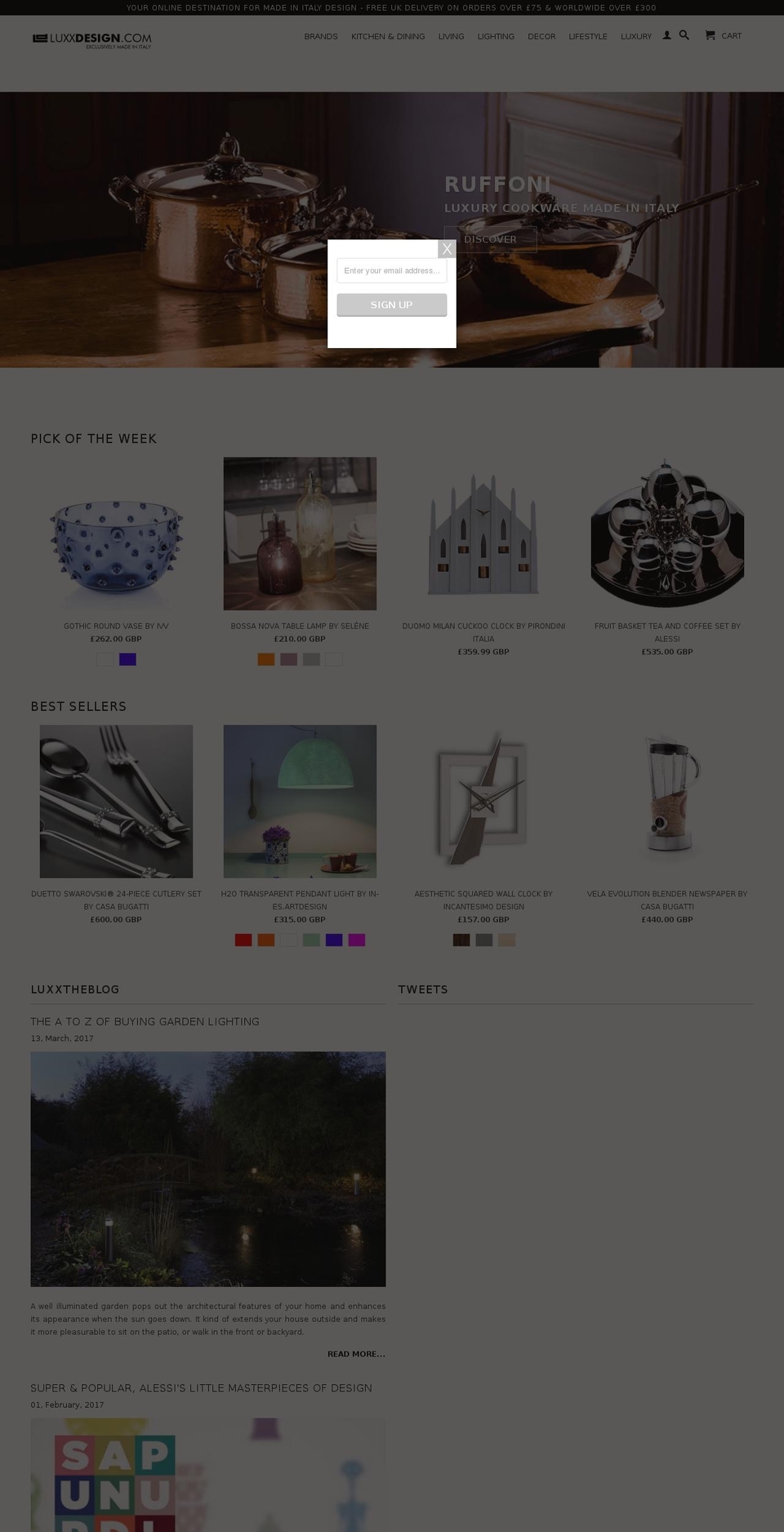 luxxdesign.com shopify website screenshot