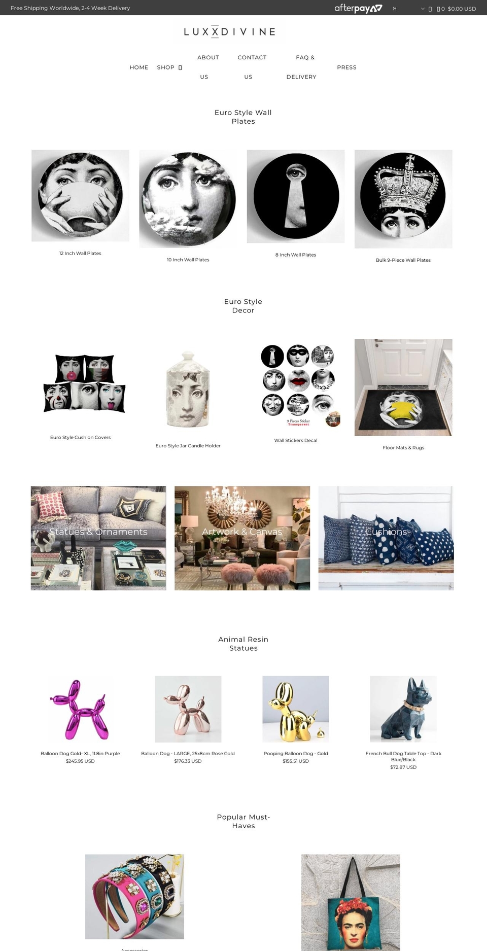 luxxdivine.com — Shopify storefront screenshot