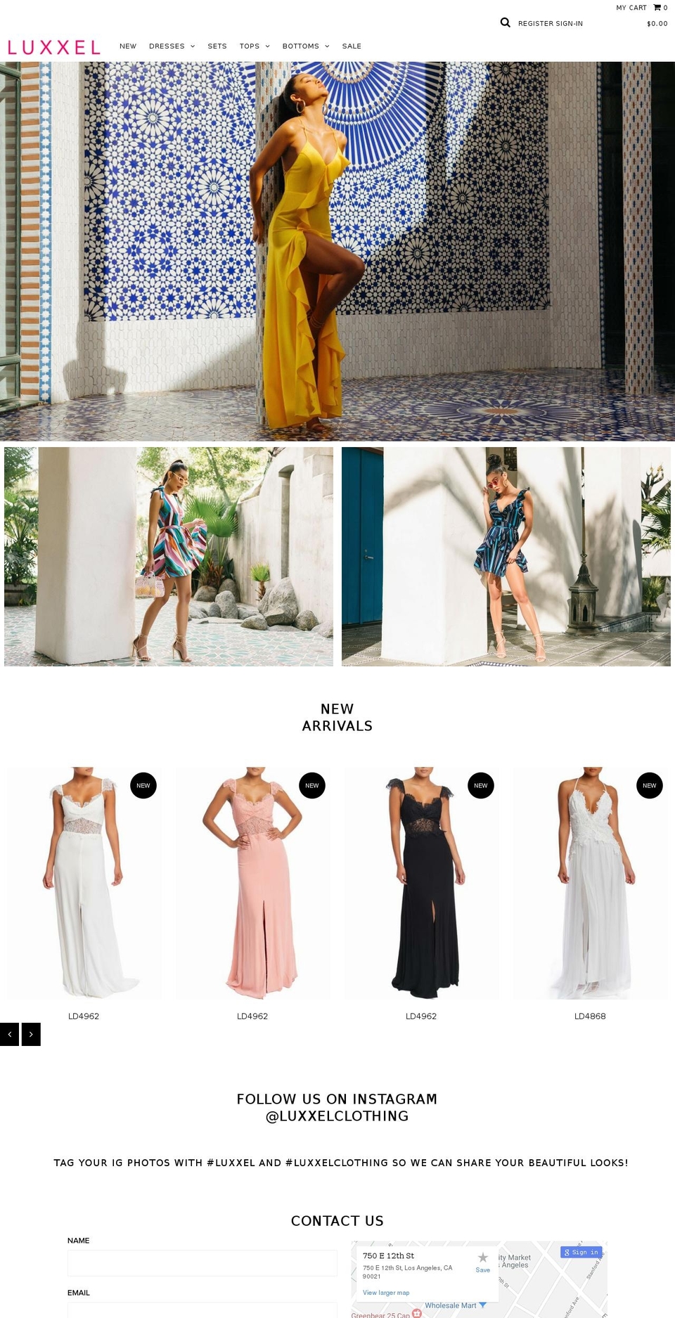 luxxelclothing.com shopify website screenshot