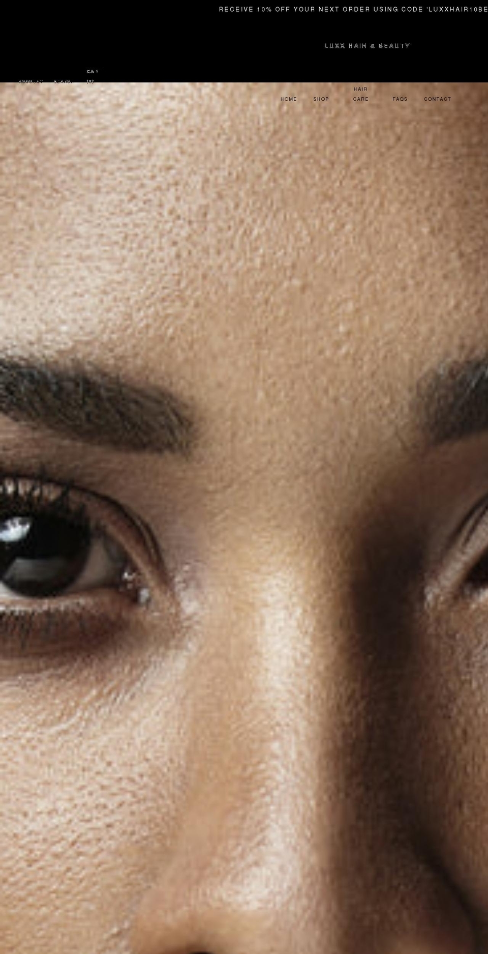 luxxhairandbeauty.com shopify website screenshot