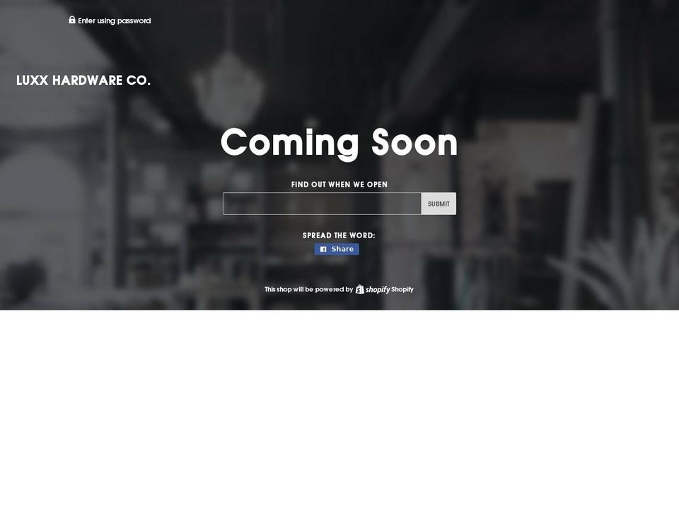 luxxhardwareco.com — Shopify storefront screenshot