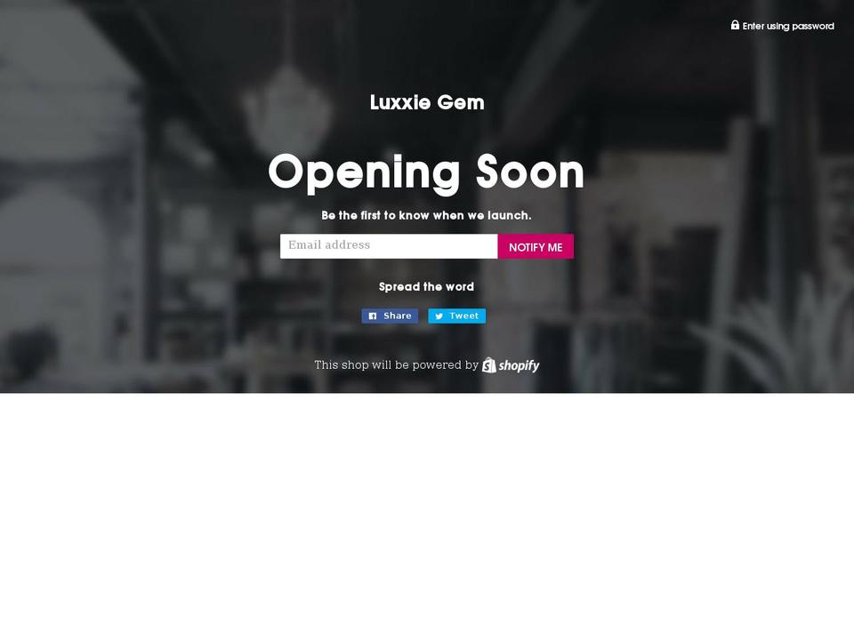 luxxiegem.com — Shopify storefront screenshot