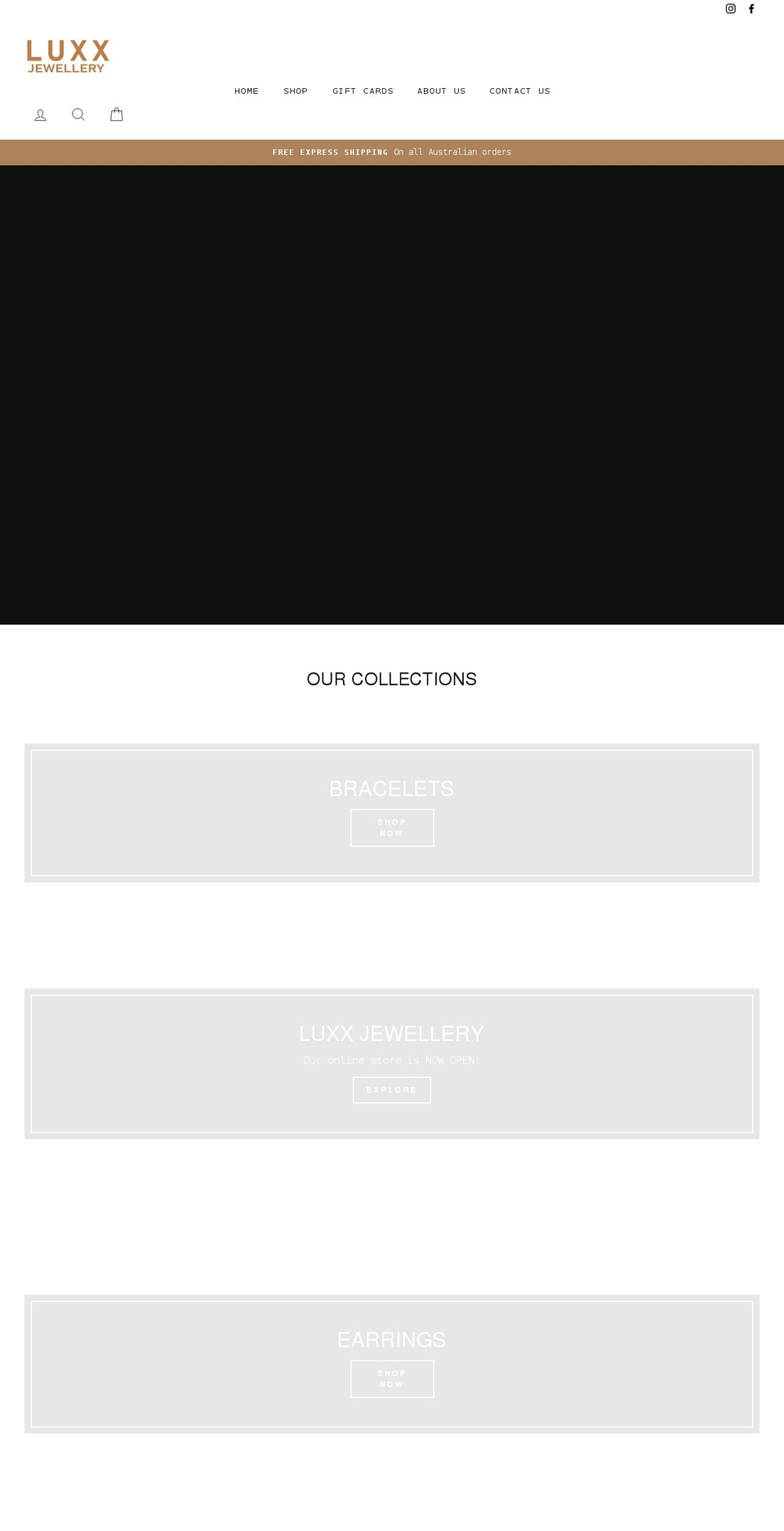 luxxjewellery.com.au shopify website screenshot