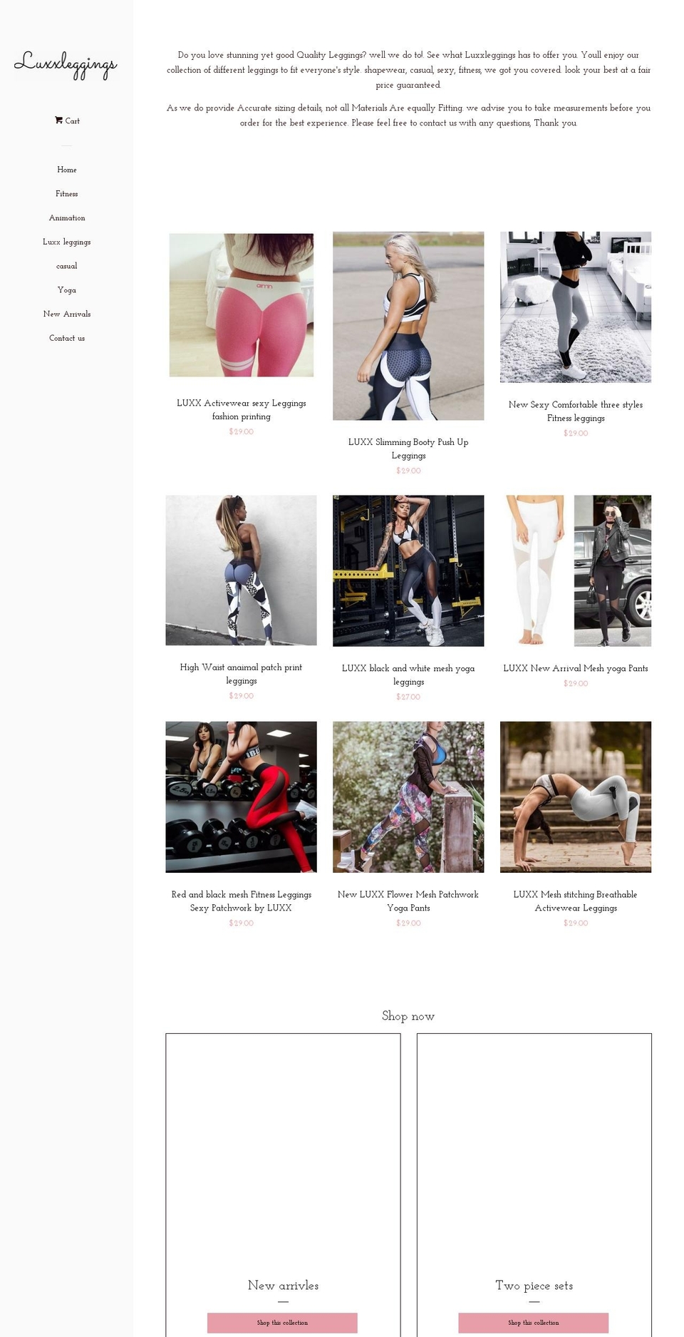 luxxleggings.com — Shopify storefront screenshot