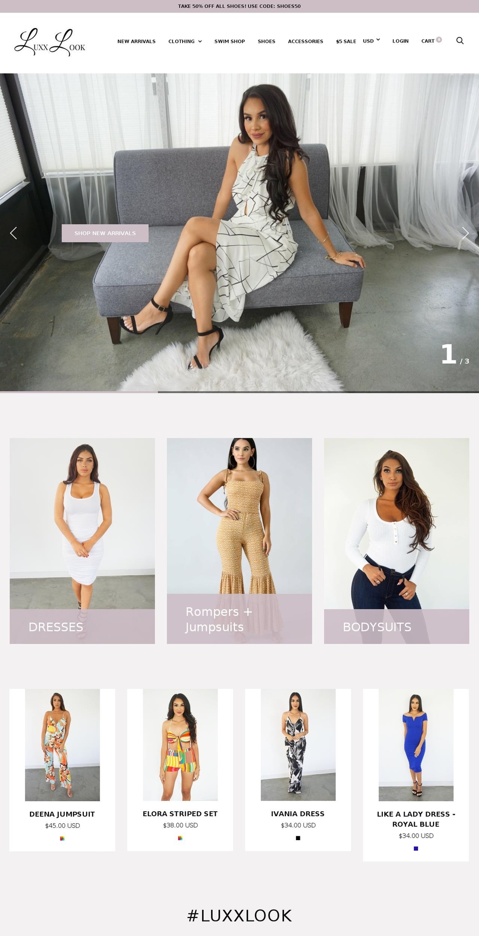 luxxlook.com shopify website screenshot