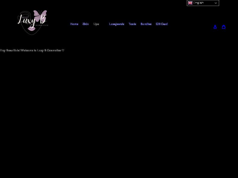 luxybcosmetics.com shopify website screenshot