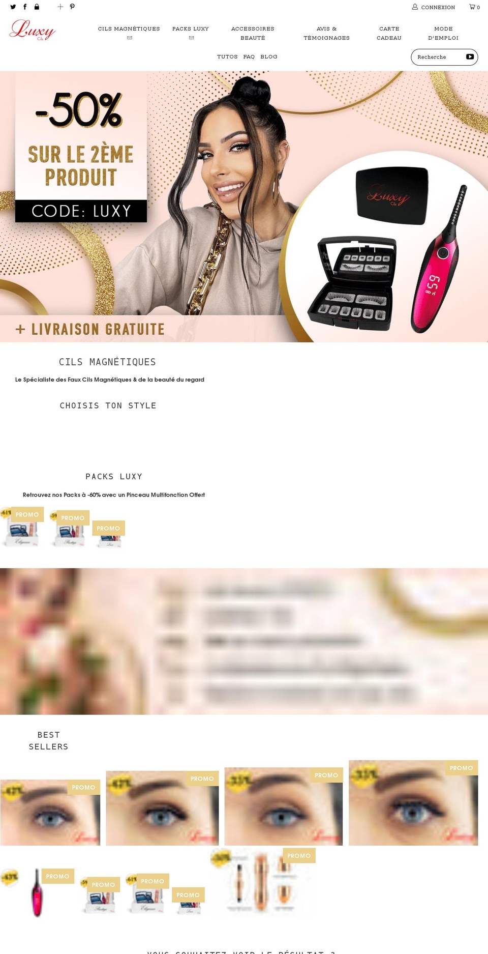 luxycils.com shopify website screenshot