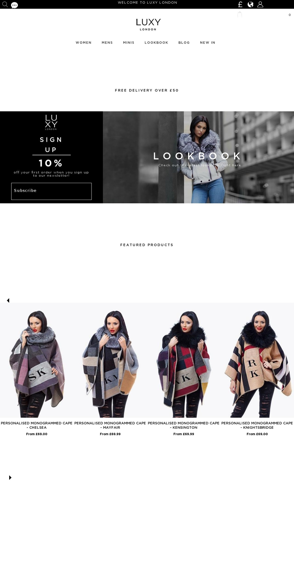 luxylondon.com shopify website screenshot