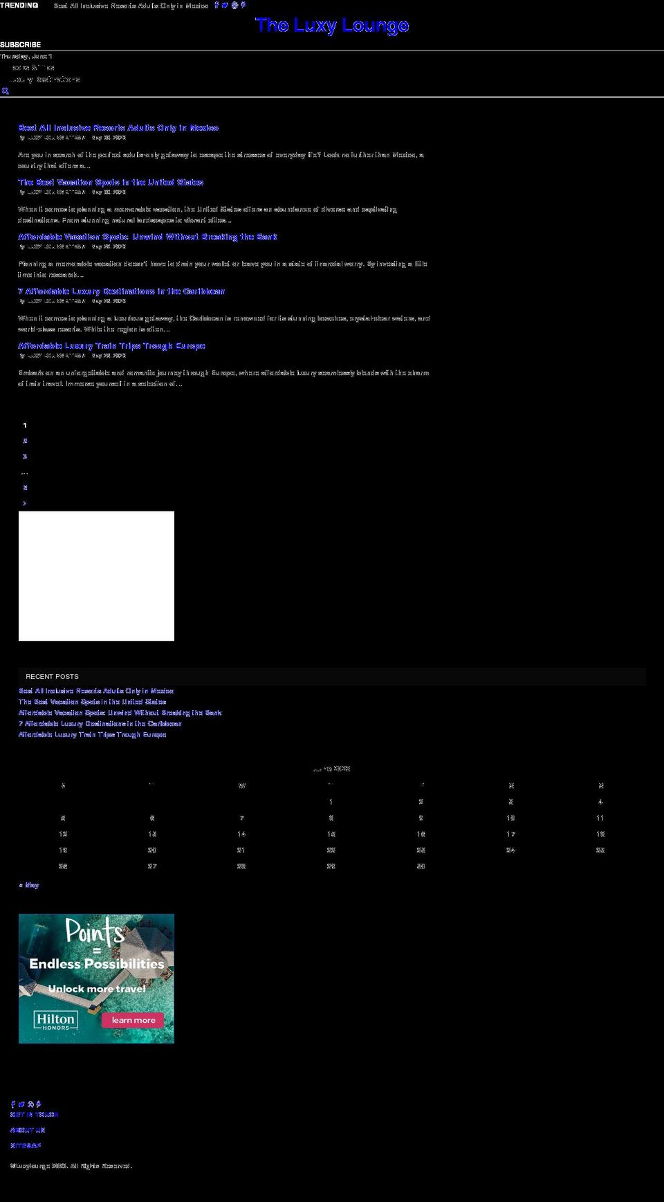 luxylounge.com — Shopify storefront screenshot