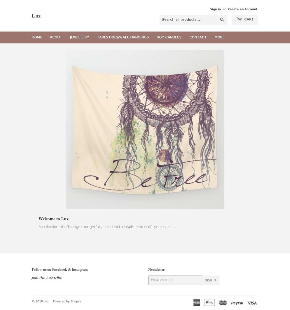 luz.co.nz shopify website screenshot