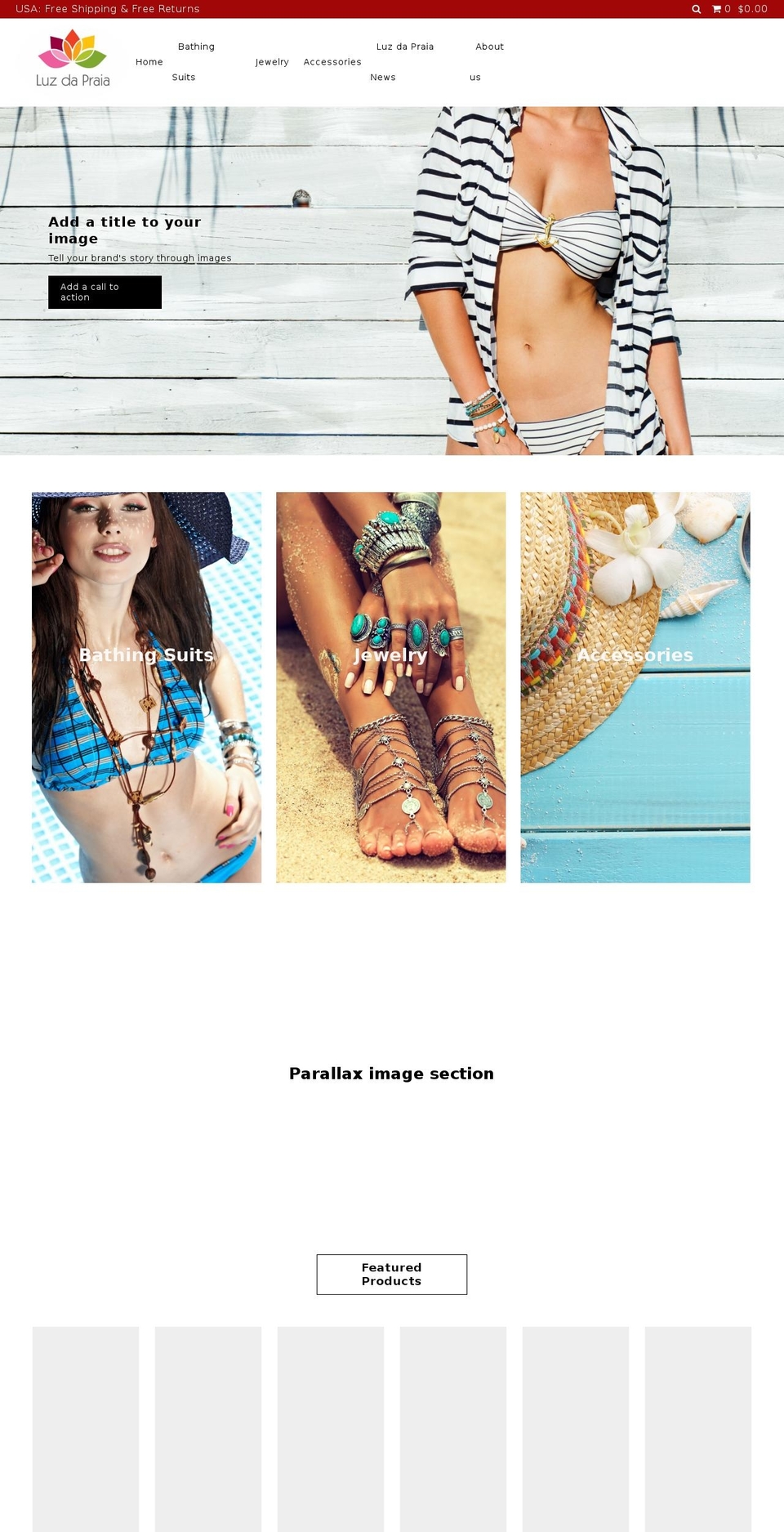luzdapraia.com — Shopify storefront screenshot