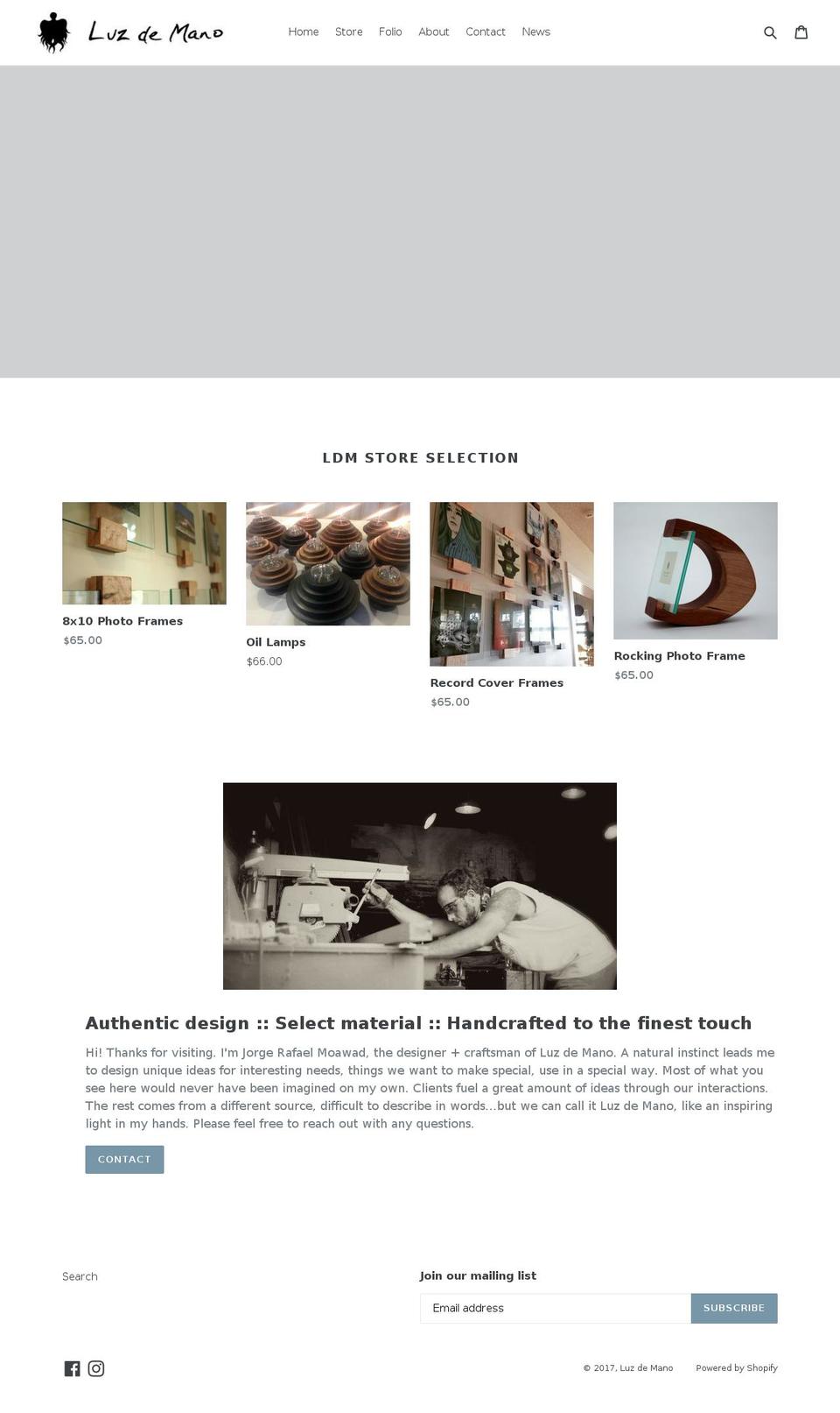 luzdemano.com shopify website screenshot