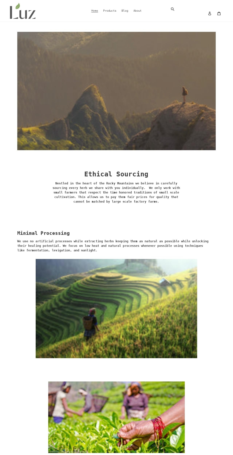 luzherbs.com shopify website screenshot