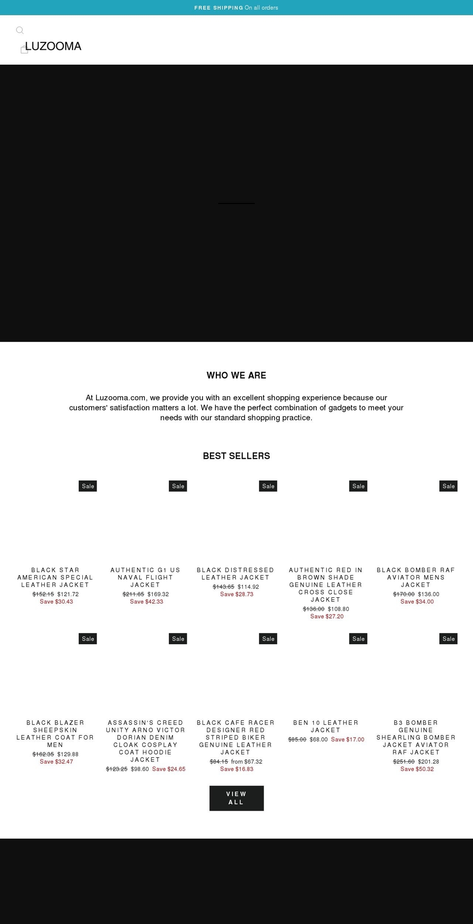 luzooma.com shopify website screenshot