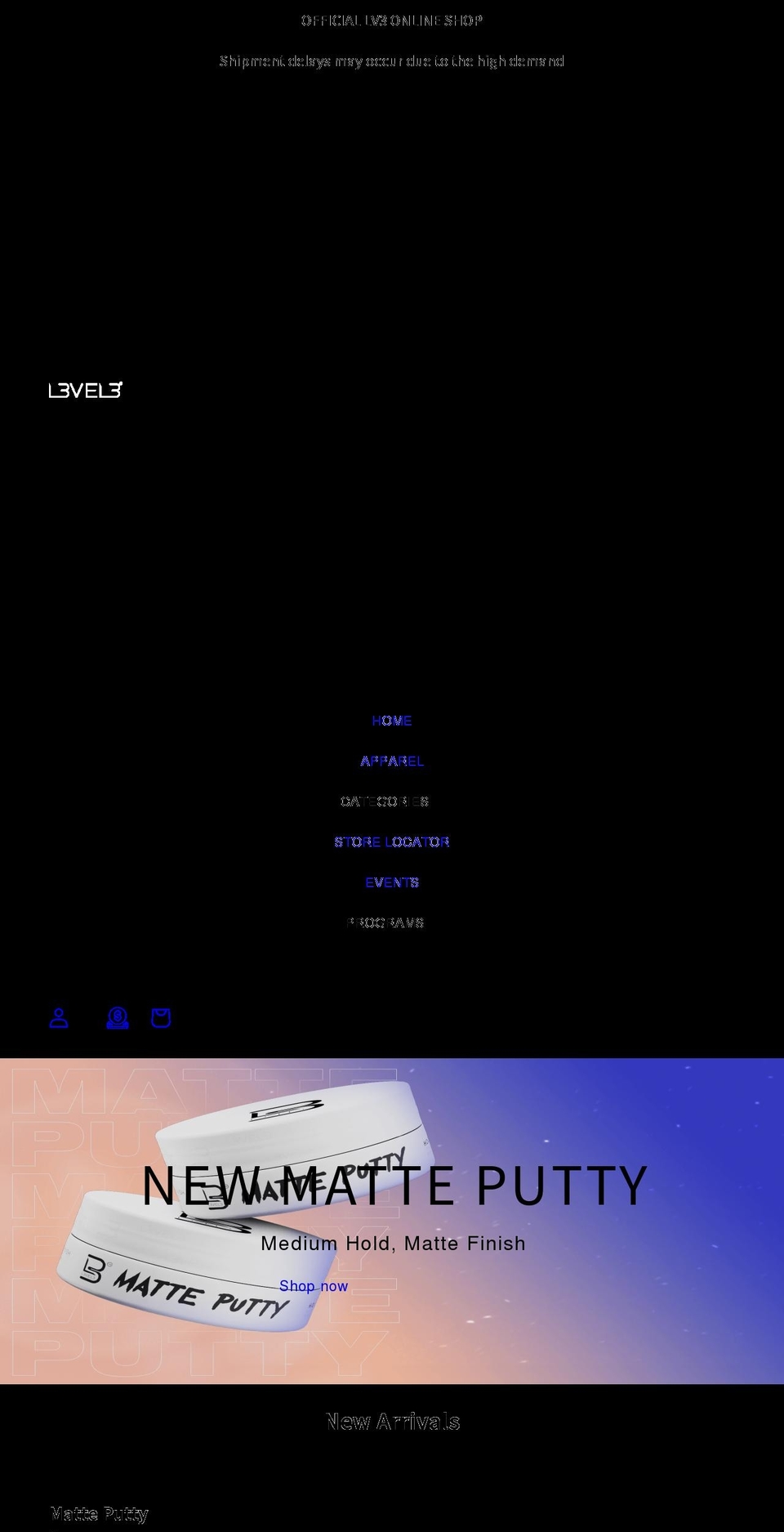 lv3.com shopify website screenshot