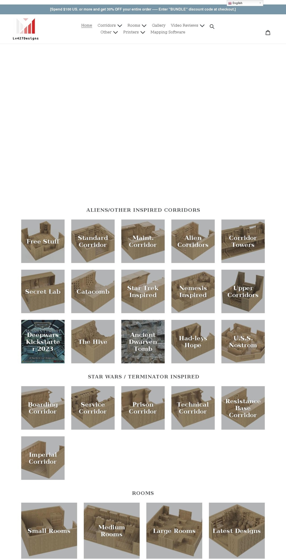 lv427-designs.com shopify website screenshot