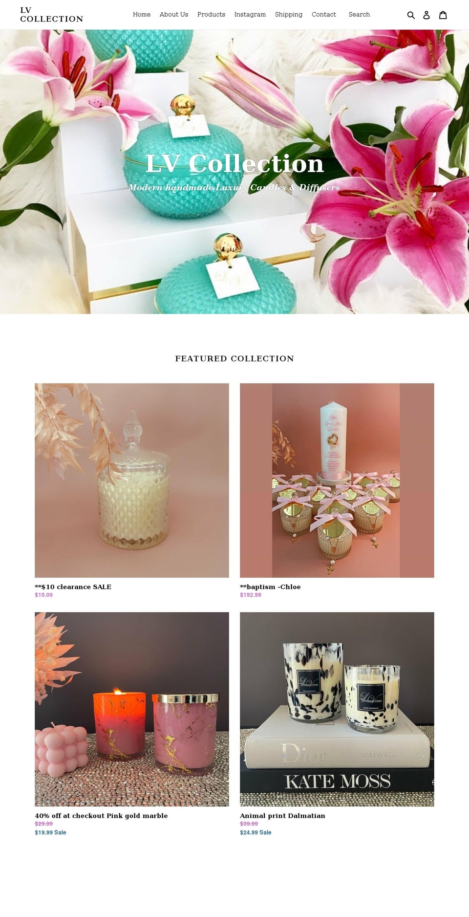 lvcollection.com.au shopify website screenshot