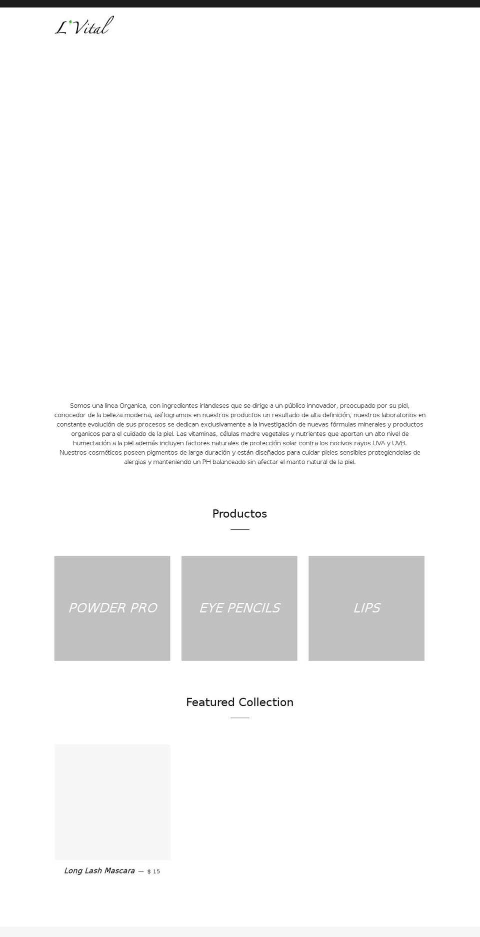 lvital.com — Shopify storefront screenshot