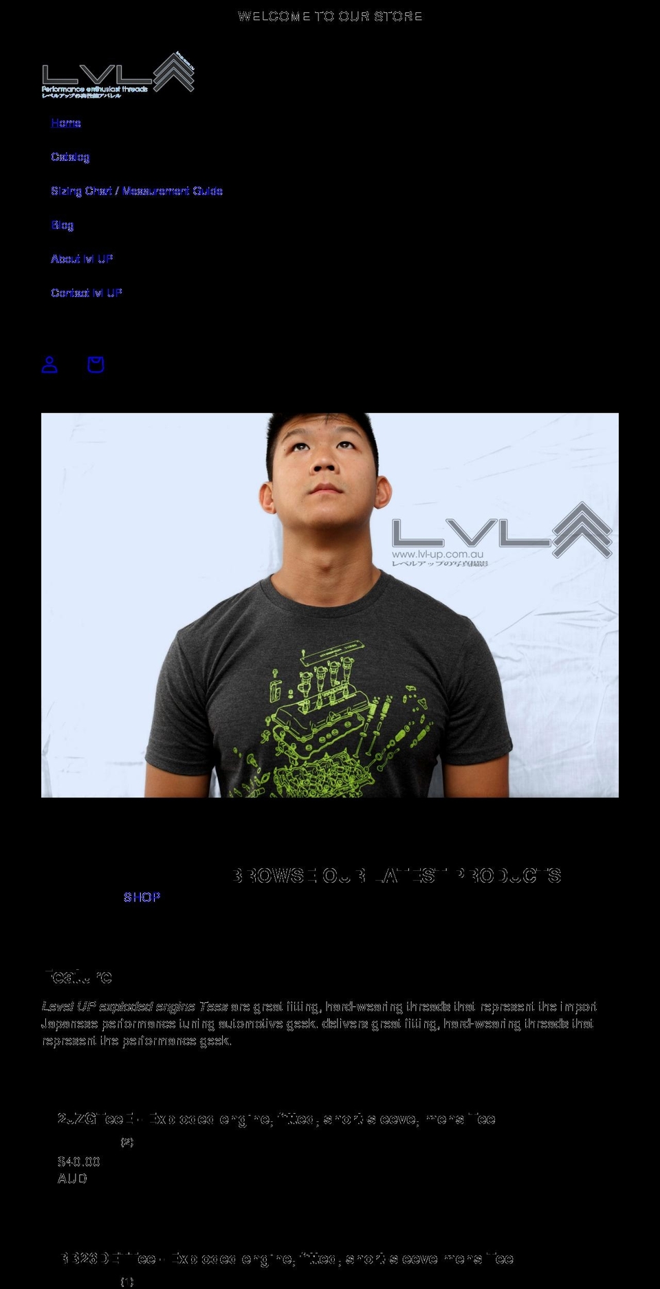 lvl-up.com.au shopify website screenshot