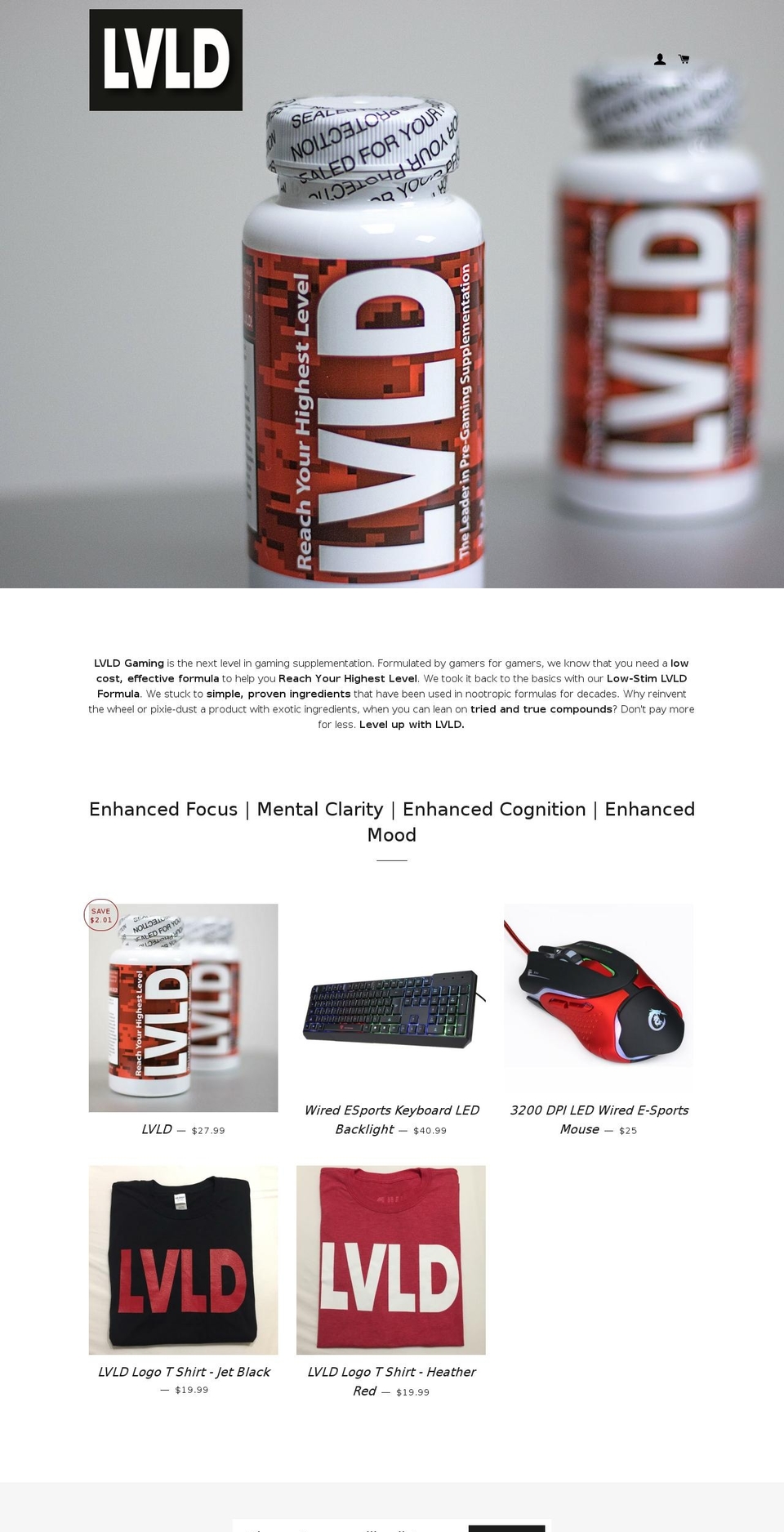 lvldgaming.com — Shopify storefront screenshot